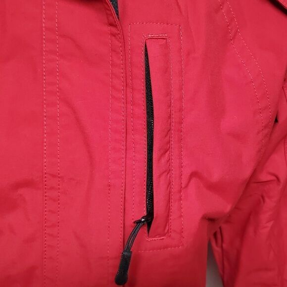 VINTAGE Retro Eddie Bauer Weather Edge Waterproof Red Hooded Fleece Lined Jacket - Picture 13 of 16